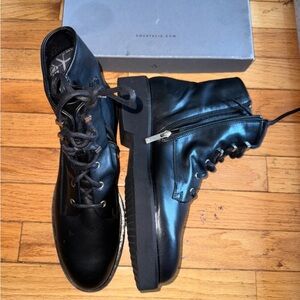 Aquatalia “Mariola” Black Leather Ankle Boots size 12